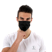 Load image into Gallery viewer, Black Disposable 3 ply Surgical Mask Civil Mask Surgical Mask FluShields 
