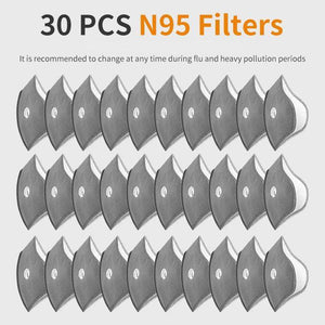 PM2.5 Replacement Filters for Sports Face Masks PM2.5 Replacement Filters FluShields 30 Filters 