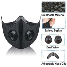 Load image into Gallery viewer, Reusable KN95 Sports Face Mask | Carbon Activated PM2.5 Filtration Reusable Sports Mask FluShields 

