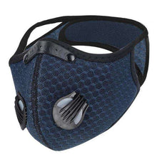 Load image into Gallery viewer, Reusable Sports Face Mask | Tactical Design Full Strap Mesh Blue Reusable Sports Mask FluShields Other Navy 1PC
