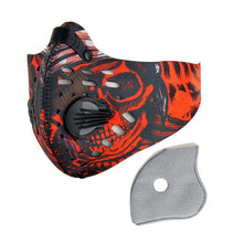 Load image into Gallery viewer, Reusable Sports Face Mask | Tactical Design Red Skull Reusable Sports Mask FluShields 
