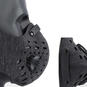 Sports Mask | Dark Grey Tactical Mask with Valve Reusable Sports Mask FluShields 