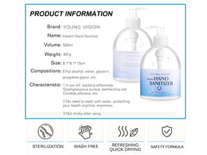 500ml Moisturizing Hand Sanitizer | Young Vision Hand Sanitizer FluShields 