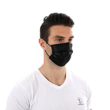 Cargar imagen en el visor de la galería, Black Disposable 3 ply Surgical Mask Civil Mask Surgical Mask FluShields 
