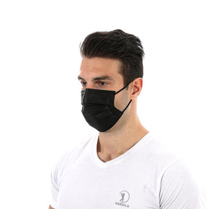 Black Disposable 3 ply Surgical Mask Civil Mask Surgical Mask FluShields 
