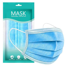 Cargar imagen en el visor de la galería, Blue Disposable 3 ply Surgical Mask Civil Mask Surgical Mask FluShields 50pcs USA 
