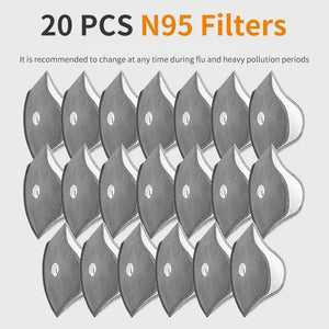 PM2.5 Replacement Filters for Sports Face Masks PM2.5 Replacement Filters FluShields 20 Filters 
