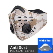 Laden Sie das Bild in den Gallery Viewer, Reusable KN95 Respirator Mask Tactical (PM2.5) | Desert Camo Reusable KN95 Mask FluShields 
