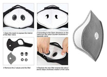 Cargar imagen en el visor de la galería, Reusable KN95 Respirator Mask Tactical (PM2.5) | Full Face Black Reusable KN95 Mask FluShields 
