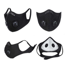 Cargar imagen en el visor de la galería, Reusable KN95 Respirator Mask Tactical (PM2.5) | Full Face Black Reusable KN95 Mask FluShields 
