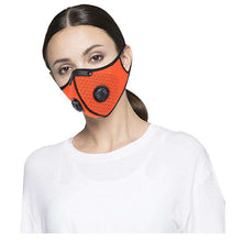 Cargar imagen en el visor de la galería, Reusable KN95 Respirator Mask Tactical (PM2.5) | Full Face Mesh Orange Reusable KN95 Mask FluShields 
