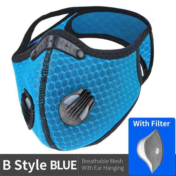 Reusable KN95 Respirator Mask Tactical (PM2.5) | Full Strap Mesh Light Blue Reusable KN95 Mask FluShields 