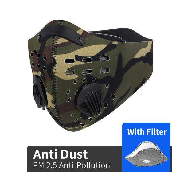 Reusable KN95 Respirator Mask Tactical (PM2.5) | Green Camo Reusable KN95 Mask FluShields 