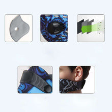 Carregar imagem no visualizador da galeria, Reusable Sports Face Mask | Tactical Design Blue Skull Reusable Sports Mask FluShields 
