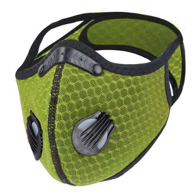 Reusable Sports Face Mask | Tactical Design Full Strap Mesh Green Reusable Sports Mask FluShields Rest of World Green 