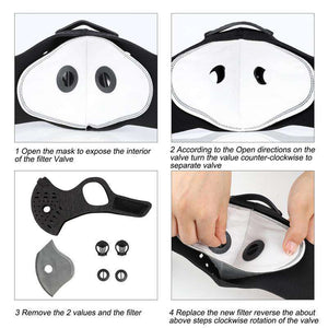 Reusable Sports Face Mask | Tactical Design Full Strap Mesh Orange Reusable Sports Mask FluShields 