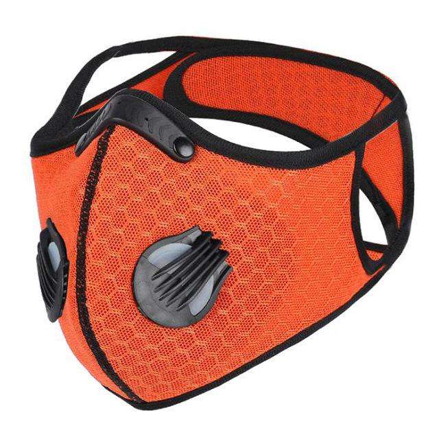 Reusable Sports Face Mask | Tactical Design Full Strap Mesh Orange Reusable Sports Mask FluShields Other Orange 1PC