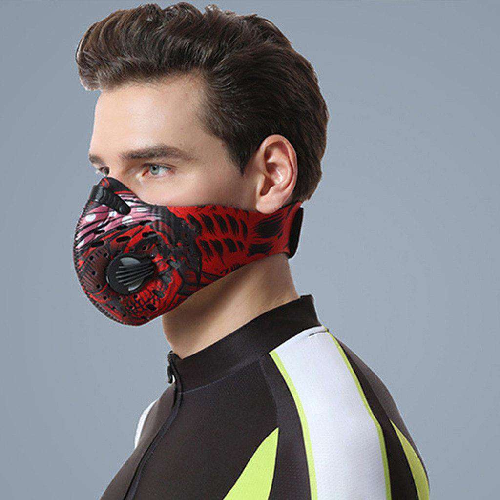 Reusable Sports Face Mask | Tactical Design Red Skull Reusable Sports Mask FluShields Rest of World Red Skull 