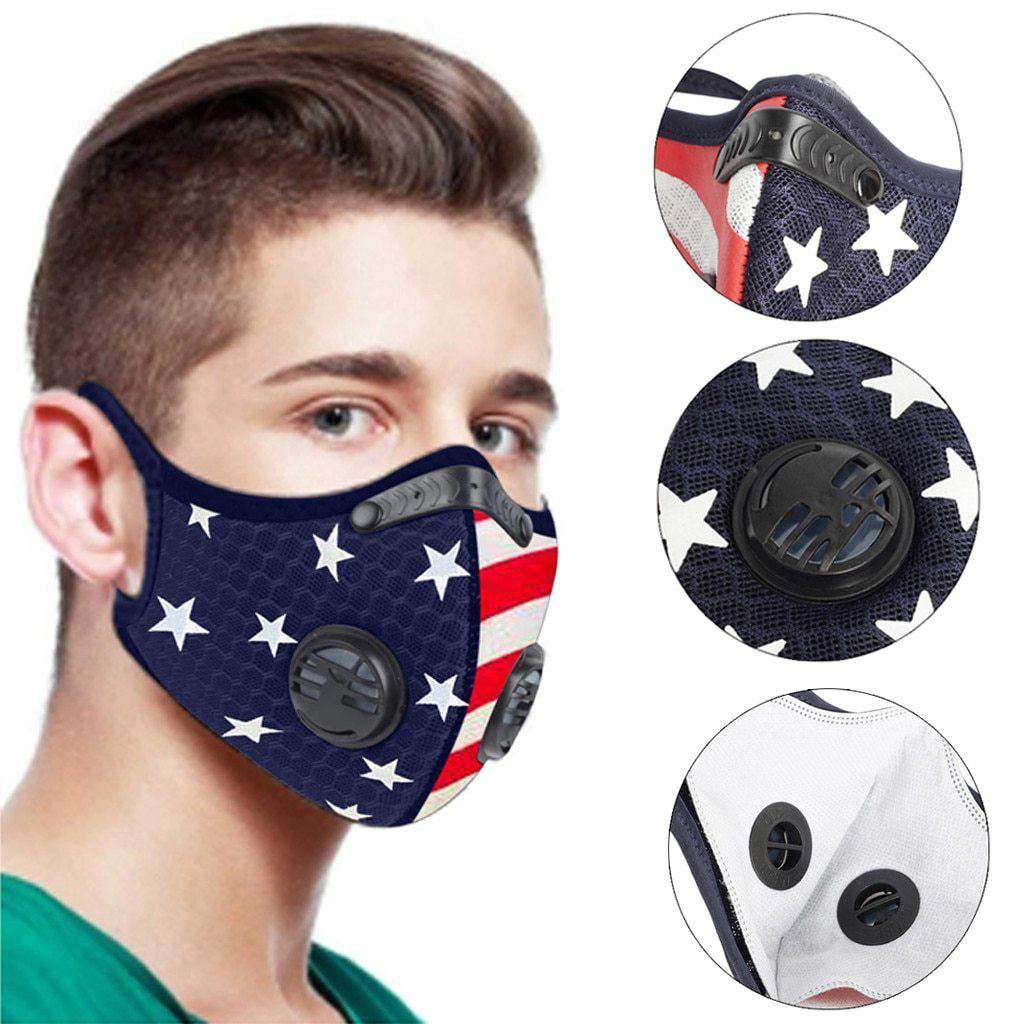 Sports Face Mask | US Flag Mask | Reusable Face Mask Reusable Sports Mask FluShields 