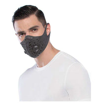 Laden Sie das Bild in den Gallery Viewer, Sports Mask | Dark Grey Tactical Mask with Valve Reusable Sports Mask FluShields 1 10 Version 1
